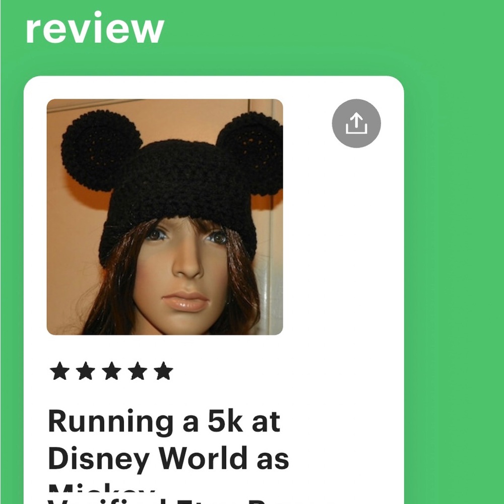 Mickey Mouse Hat Size Teen-Adult Ears Guaranteed To Stay Up